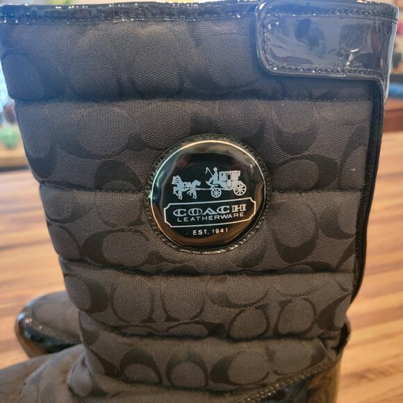 Coach Jordy Black Quilted Winter Boots - Picture 3 of 15